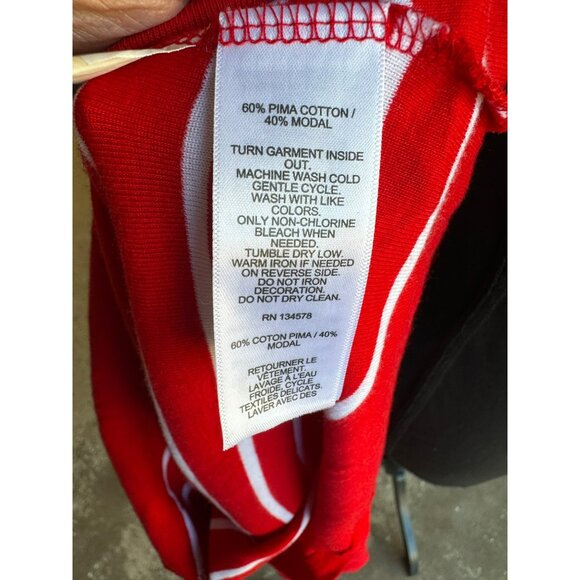 Vineyard Vines Red White Striped Classic Turtleneck Sweater S Pima Cotton/Modal - Picture 7 of 13